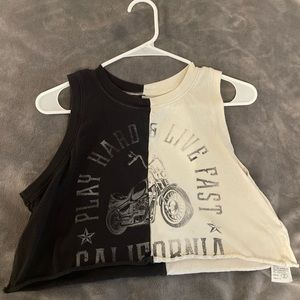 black and white hollister tank crop top